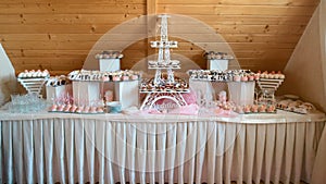 Food Catering Cuisine Culinary Gourmet Buffet Party Concept. variety dessert cakes with tasty buffet. Buffet Party Concept