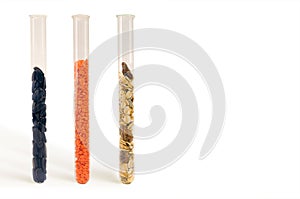 Food-cereals in a test tubes