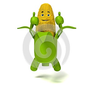 Food character - corn cob