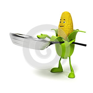 Food character - corn cob