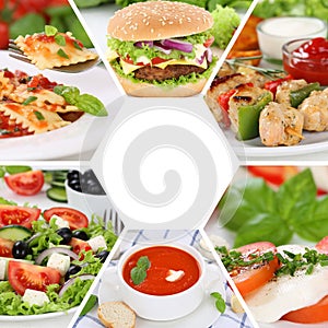 Food collection collage menu eating drinks meal meals restaurant