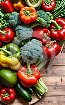 Food concept background assorted fresh vegetables