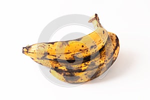 Food concept Overripe stage of bananas  on white background