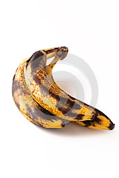 Food concept Overripe stage of bananas  on white background