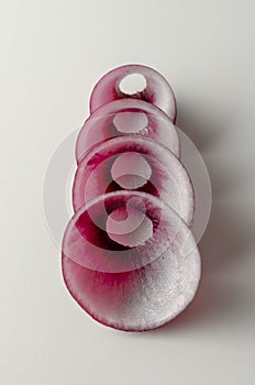 Food concept. Red onion on diagonale background photo