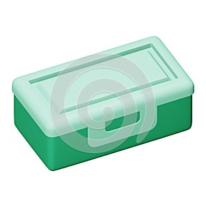 Food Container 3d rendering isometric icon.