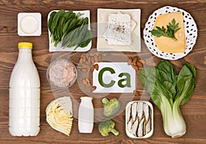 Food containing calcium