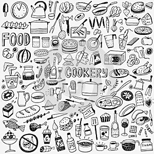 Food cookery doodles