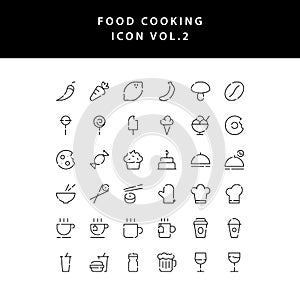 Food cooking icon set outline set vol 2