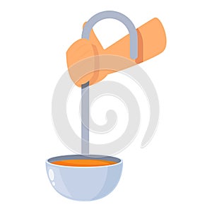 Food cooking pot icon cartoon vector. Table menu