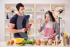 The food cooking tv show in the studio