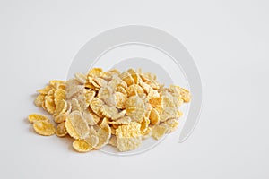 Food corn flakes isolated on white background