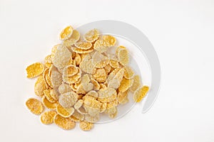 Food corn flakes isolated on white background