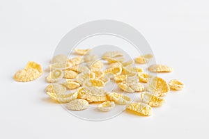 Food corn flakes isolated on white background