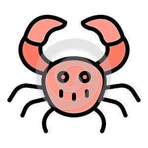 Food crab icon vector flat