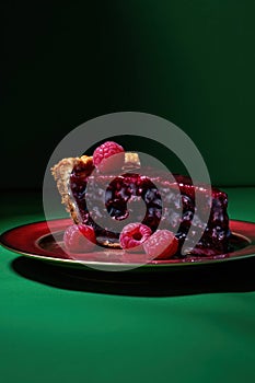 Food cream sweet background delicious plate berry red fresh dessert cake tasty homemade