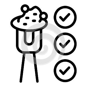 Food critic icon outline vector. Safety inspection