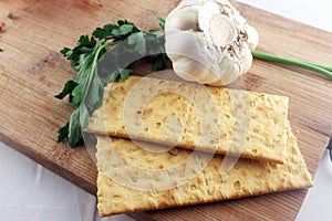 Food on a cutting desk