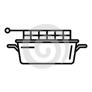 Food deep fryer icon outline vector. Oil machine