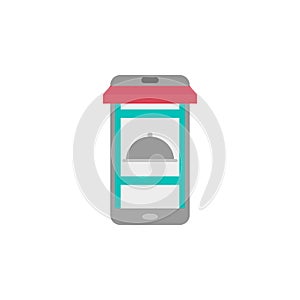 Food delivery, app, eat, food, phone, restaurant, shop color icon