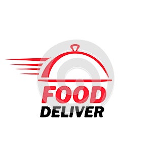 Food delivery icon. Fast  express service. Restaurant logo. Vector on isolated white background. EPS 10