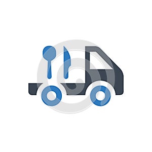 Food delivery icon. Simple vector graphics