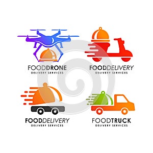 food delivery logo design template