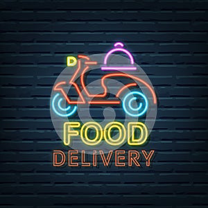 Food delivery neon sign