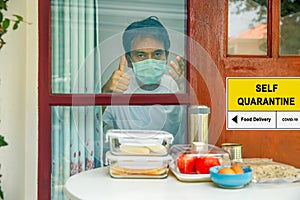 Food delivery for Self-isolation and self-quarantine to help stop the spread of coronavirus COVID-19