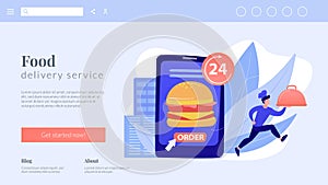 Food delivery service concept landing page.
