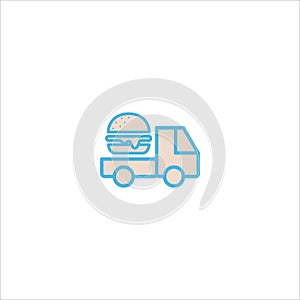 Food delivery service icon flat vector logo design trendy