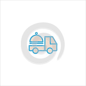 Food delivery service icon flat vector logo design trendy