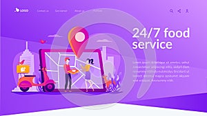 Food delivery service landing page template.