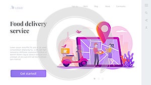 Food delivery service landing page template.