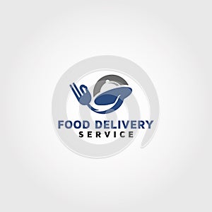 Food delivery service vector logo design template