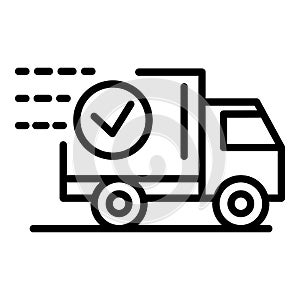 Food delivery truck icon, outline style