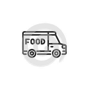 Food delivery truck line icon