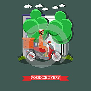 Food delivery vector illustration in flat style