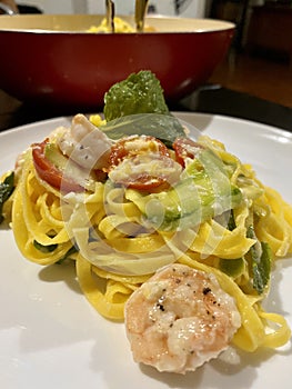 Food dish: Tagliatelle pasta photo