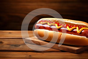 food dog bread sausage background fast fastfood sauce hot meat american. Generative AI.