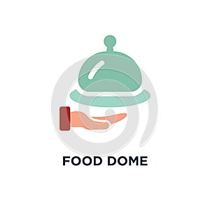 food dome icon. catering, food serving, restaurant waiter servic