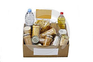 Food in a donation box photo
