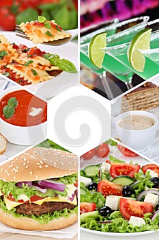 Food and drink collection collage beverages drinks meal meals re