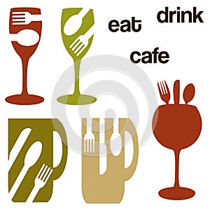 Food and drink concept graphics