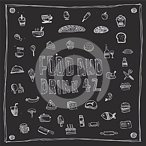 Food and drink icons set