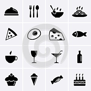 Food and Drink Icons. Vector