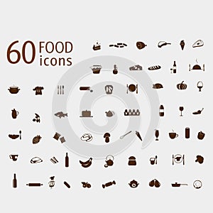 Food and drink icons vector set