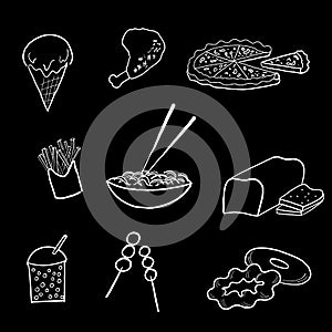 Food and drink . Illustration line art design