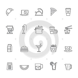 Food, Drink and kitchen equipment icons 2