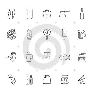 Food, Drink and kitchen equipment icons 4
